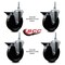 Service Caster 5 Inch Phenolic 38 Inch Threaded Stem Caster Set with Brake SCC-TS20S514-PHR-PLB-381615-4 - alternate 2